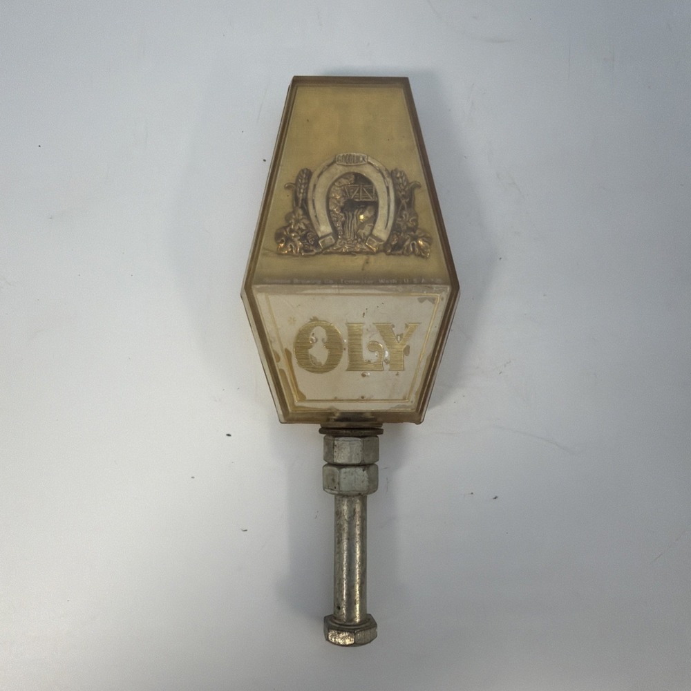 vintage 1960s or 1970s Olympia Beer "Oly" tap handle